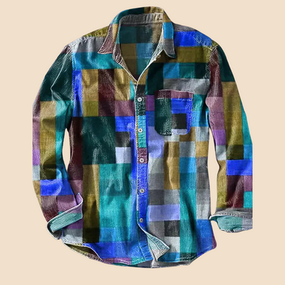 Simone|Camicia vintage arcobaleno