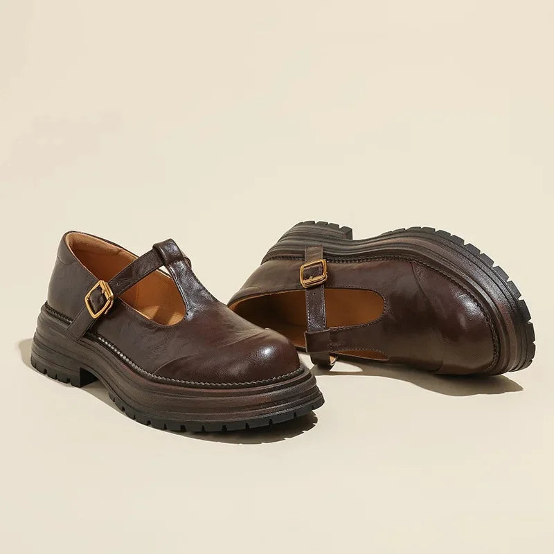 Chiara - Eleganti Scarpe Mary Jane in Pelle di Alta Qualità