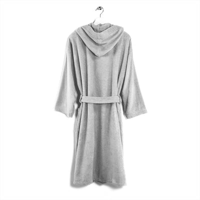 Dulce| LUXURY COLLECTION DI MAESTRO Accappatoio in Puro Cotone con Cappuccio - Tinta Unita Grigio