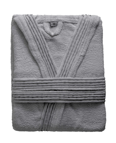 Dulce| LUXURY COLLECTION DI MAESTRO Accappatoio in Puro Cotone con Cappuccio - Tinta Unita Grigio