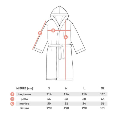 Dulce| LUXURY COLLECTION DI MAESTRO Accappatoio in Puro Cotone con Cappuccio - Tinta Unita Grigio